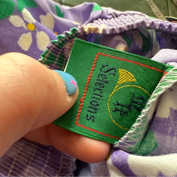 VTG 80s NWT RARE Retro Checkered Floral Pastel Lavender Purple Skirt - Picture 5 of 5